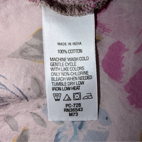 Izod 1937 Pink Floral Blouse with Yellow & Blue Accents - Picture 8 of 8